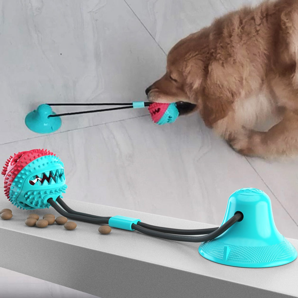 Dog Toys Silicon Suction Cup Tug Interactive Dog Ball Toy For Pet