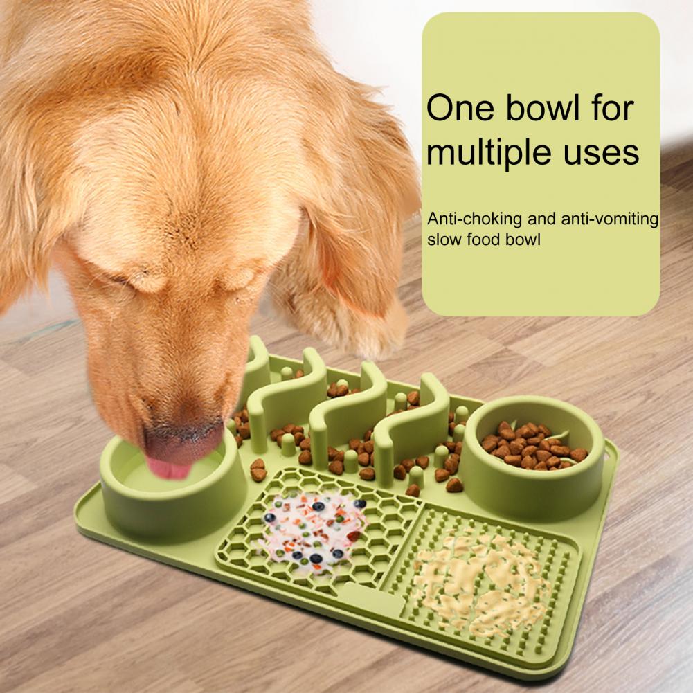 Slow Food Dish Silicone Lick Mat for Dogs, Dog Feeding Mat